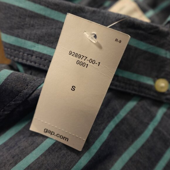Gap Designed & Crafted “The Shrunken Boyfriend” Shirt Women’s Small Blue Stripe - Picture 4 of 11